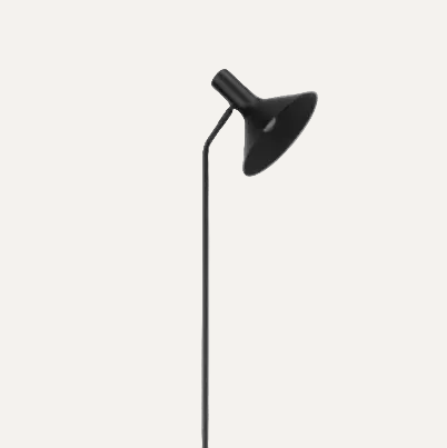 1 LT Floor Lamp w/ Black Finish & Black Metal Shade