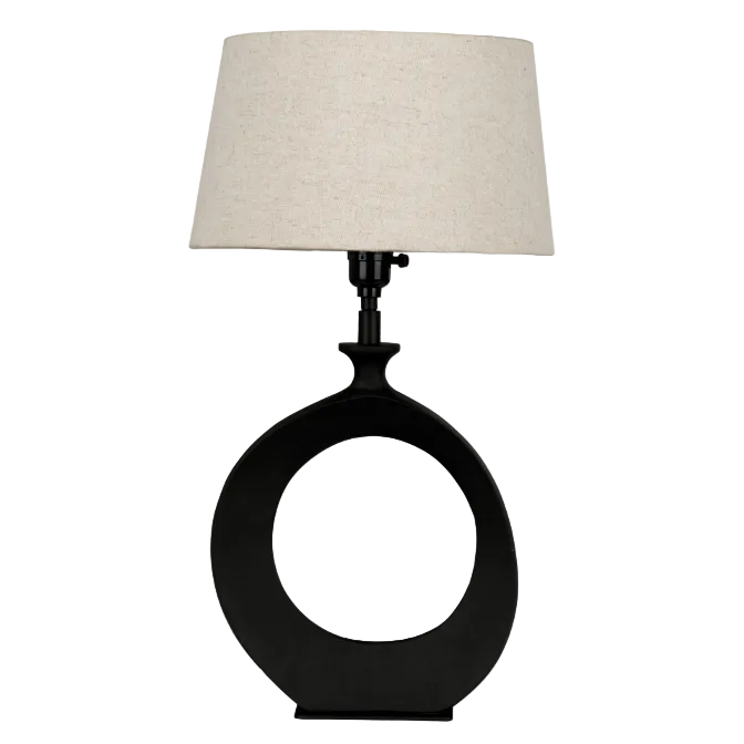 1 LT Table Lamp w/ Structured Black Finish & Natural Exterior w/ White Interior Shade