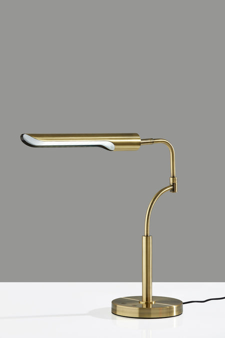 Zane LED Desk Lamp w. Smart Switch- Antique Brass