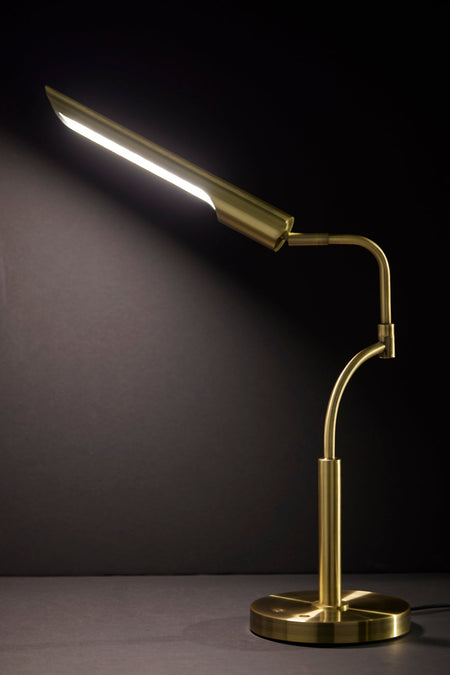 Zane LED Desk Lamp w. Smart Switch- Antique Brass