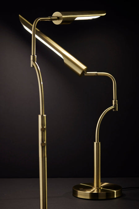 Zane LED Desk Lamp w. Smart Switch- Antique Brass