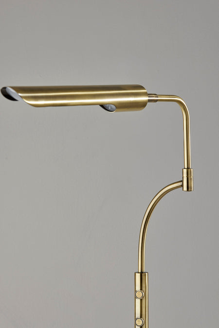 Zane LED Floor Lamp w. Smart Switch- Antique Brass