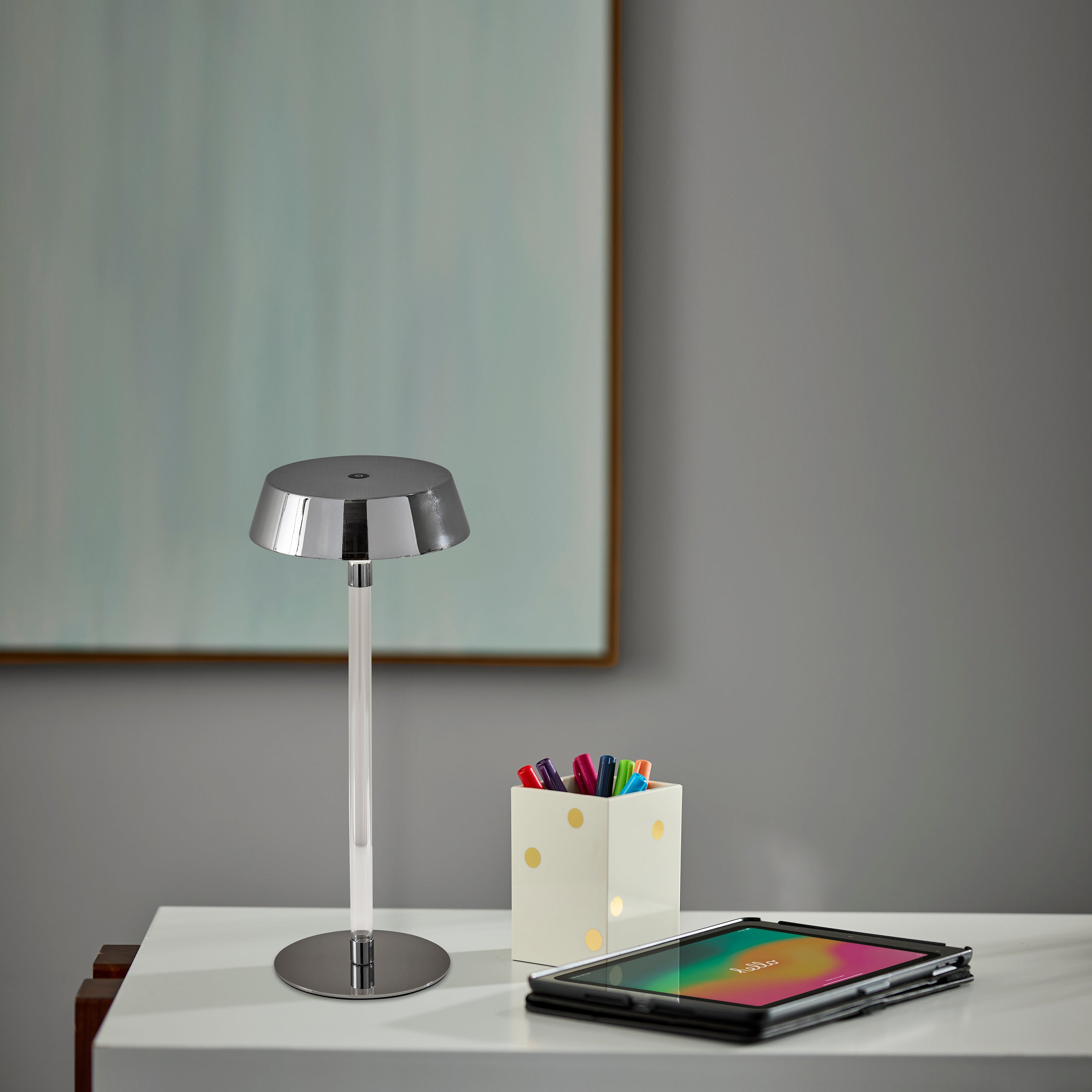 Orla LED Cordless Table Lamp- Chrome