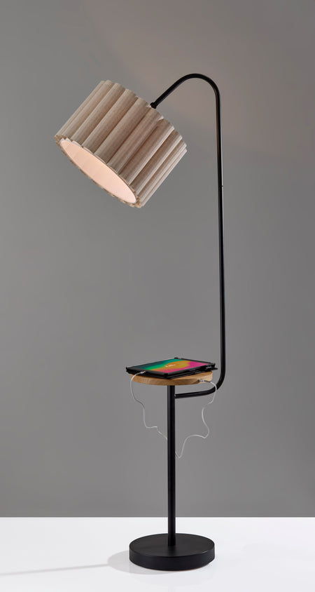 Caldwell Shelf Floor Lamp- Black