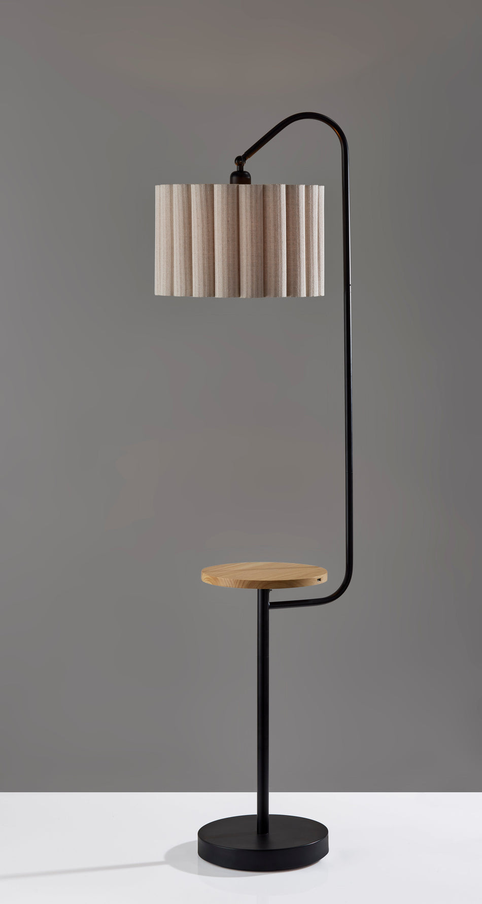 Caldwell Shelf Floor Lamp- Black