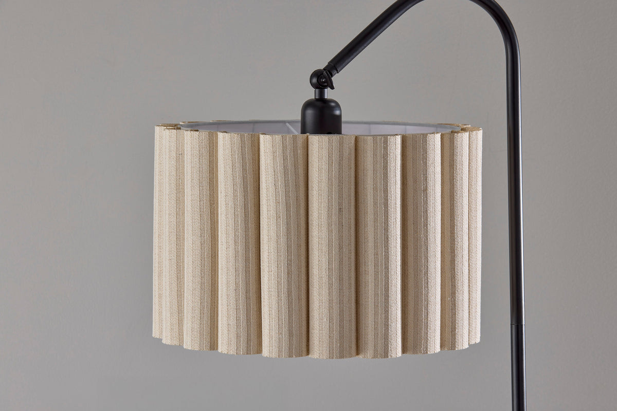 Caldwell Shelf Floor Lamp- Black