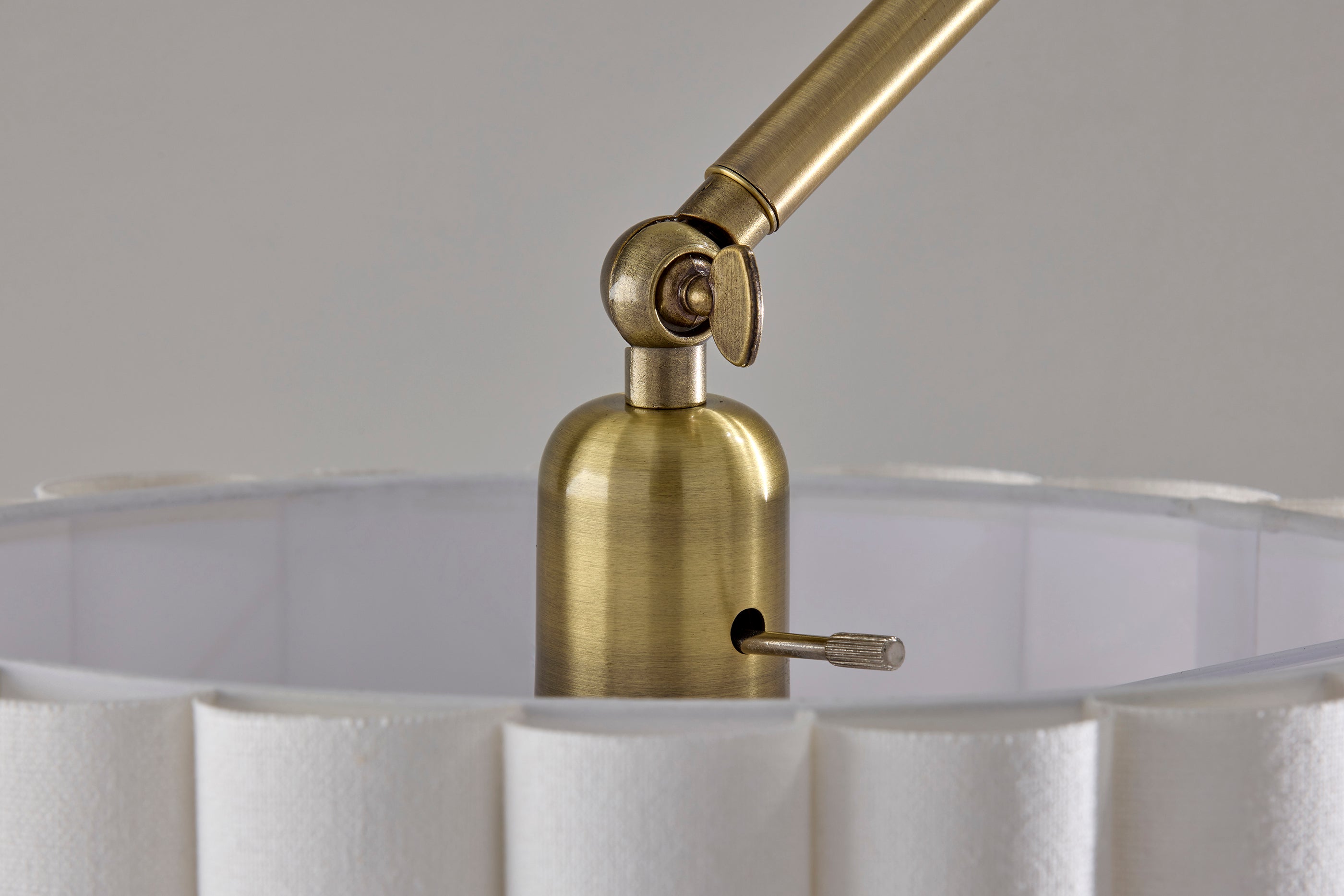 Caldwell Shelf Floor Lamp- Antique Brass