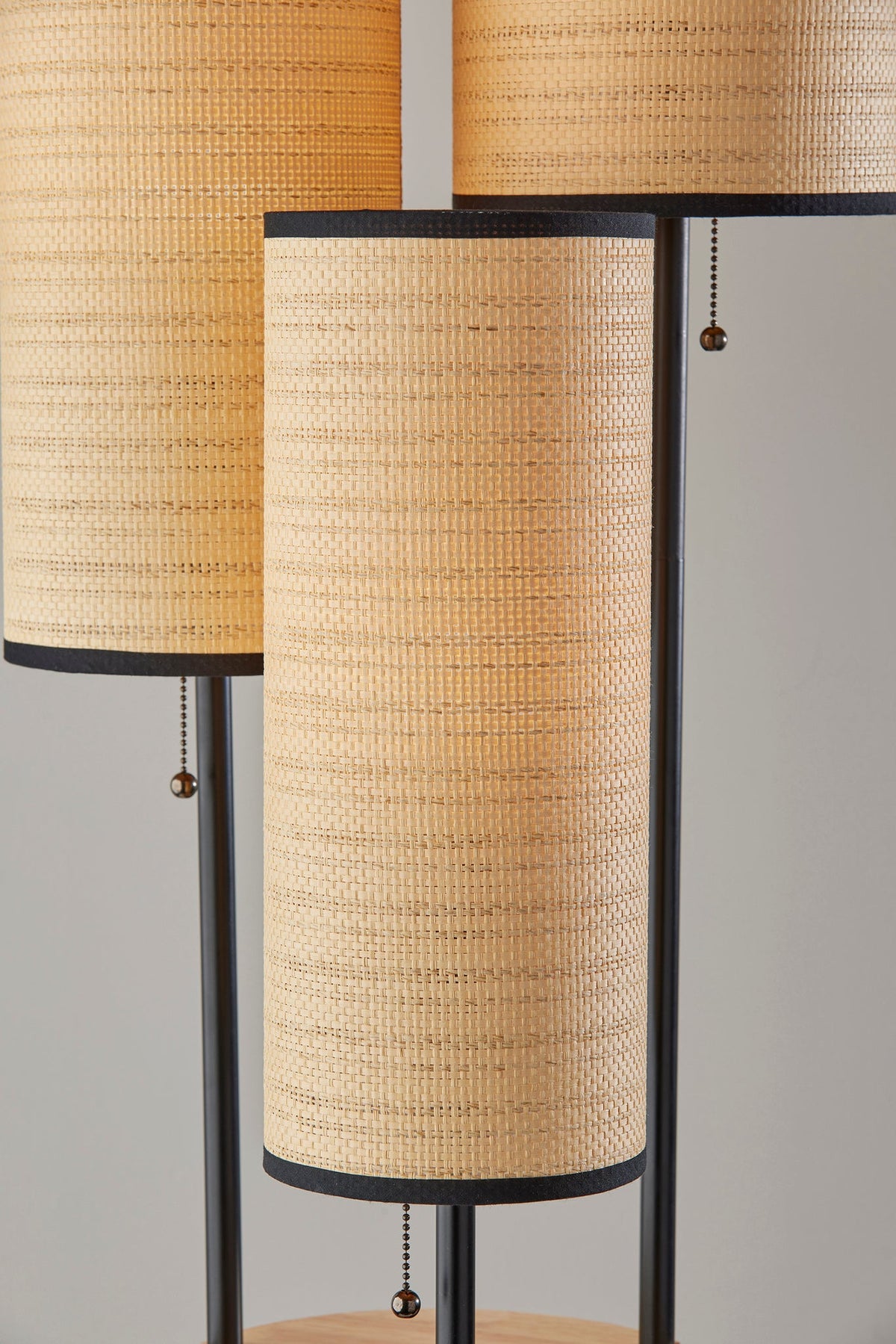 Trio Floor Lamp- Black and Antique Brass