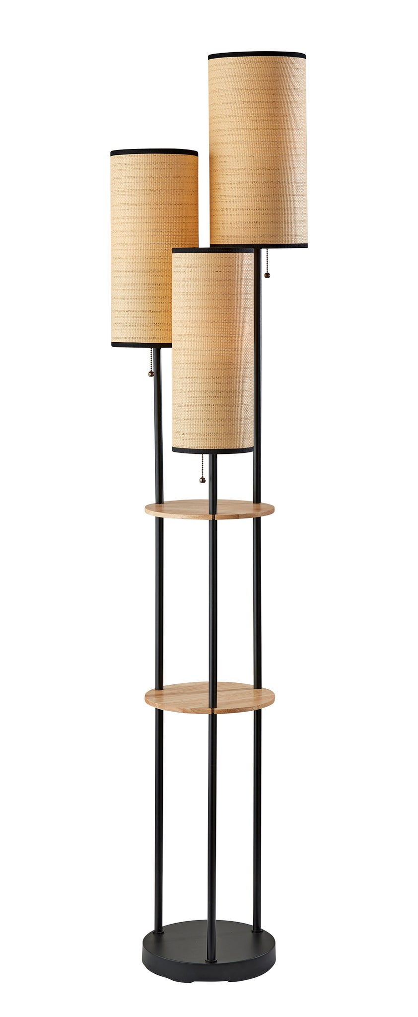 Trio Floor Lamp- Black and Antique Brass