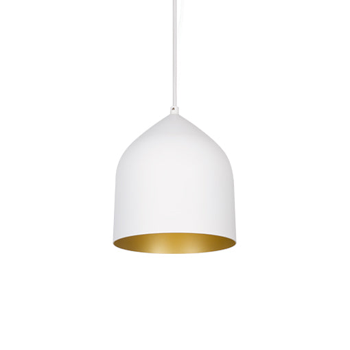 Helena 8-in White/Gold 1 Light Pendant by KUZCO