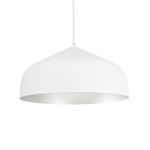 Helena 17-in White/Silver 1 Light Pendant by KUZCO