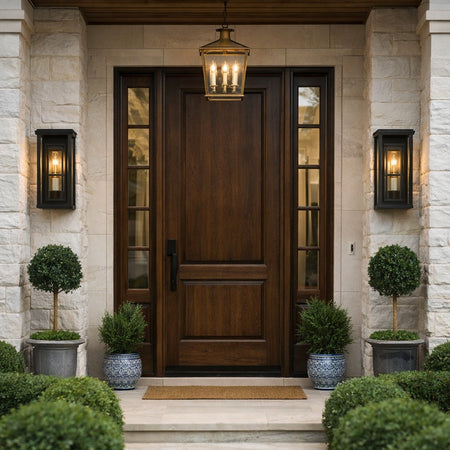 1 Light Outdoor Wall Sconce with metal frame by TransGlobe