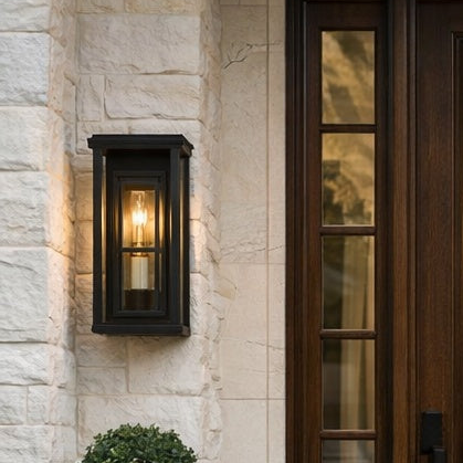 1 Light Outdoor Wall Sconce with metal frame by TransGlobe