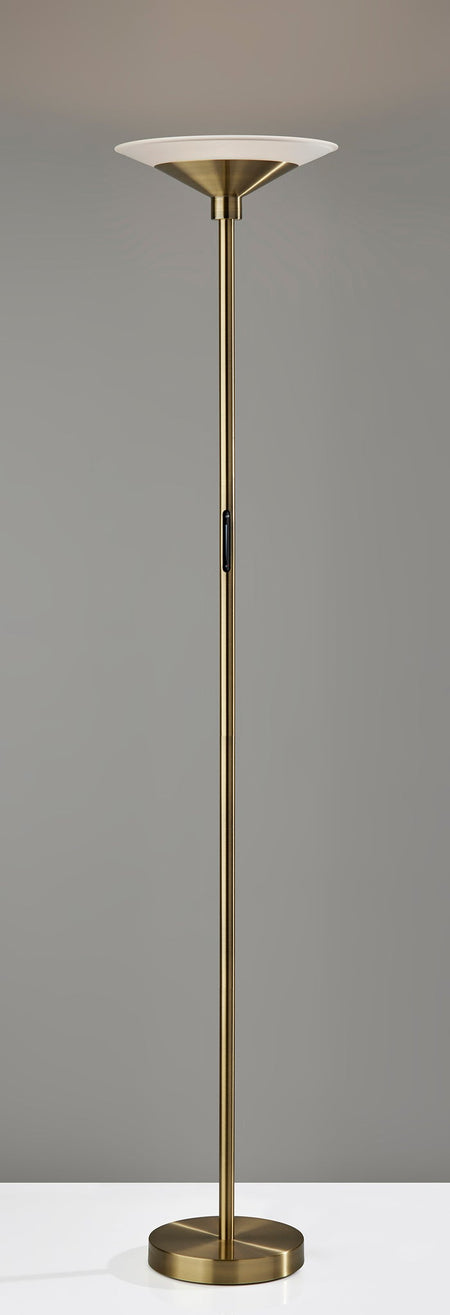 Solar LED Torchiere- Antique Brass