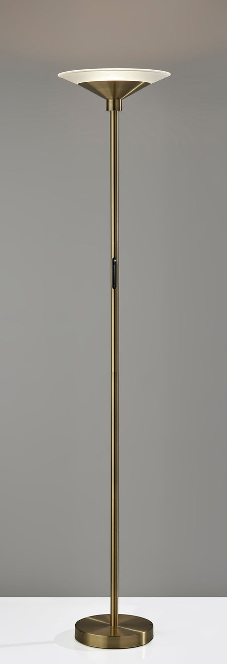 Solar LED Torchiere- Antique Brass