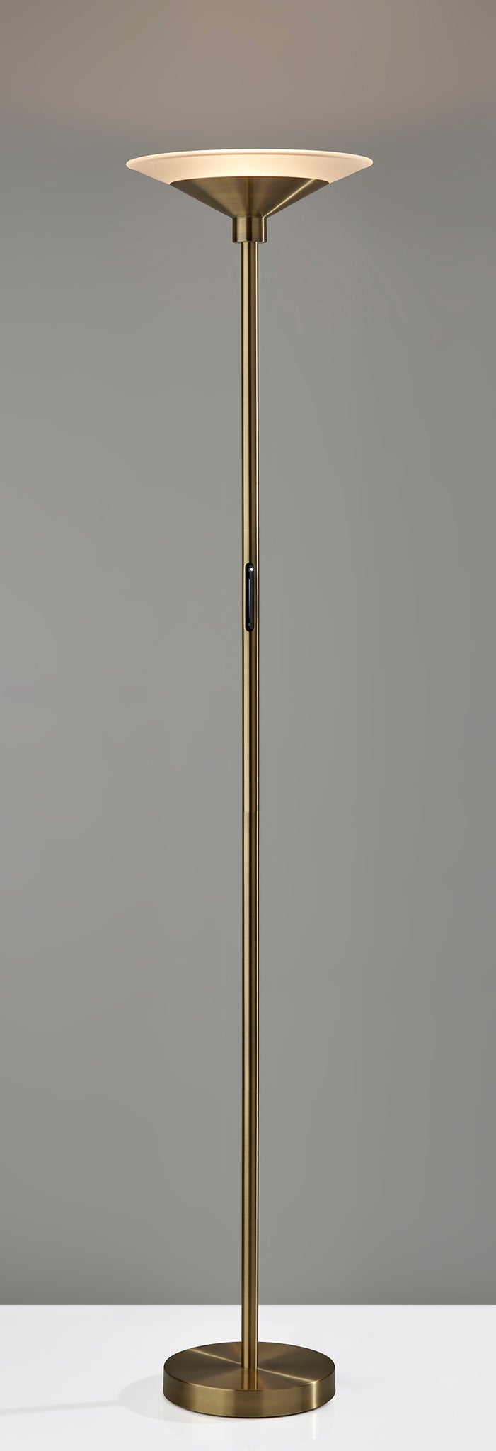 Solar LED Torchiere- Antique Brass