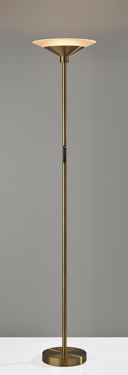 Solar LED Torchiere- Antique Brass