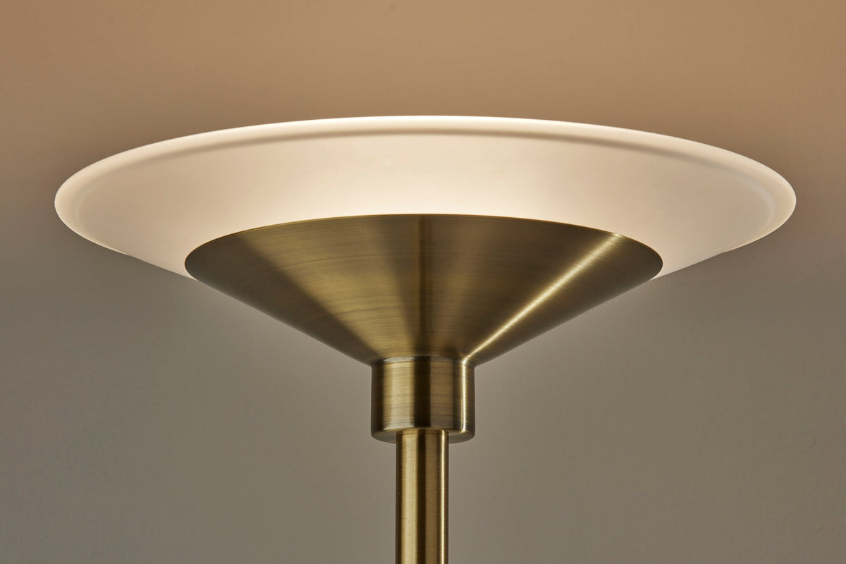 Solar LED Torchiere- Antique Brass
