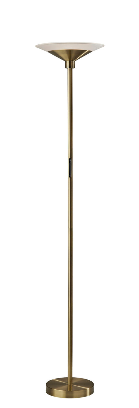 Solar LED Torchiere- Antique Brass
