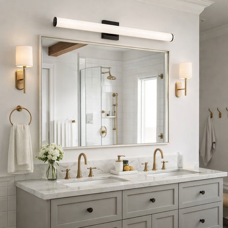 Rail 36" LED Bath Vanity, Tubular Shaped in Black