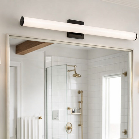 Rail 36" LED Bath Vanity, Tubular Shaped in Black