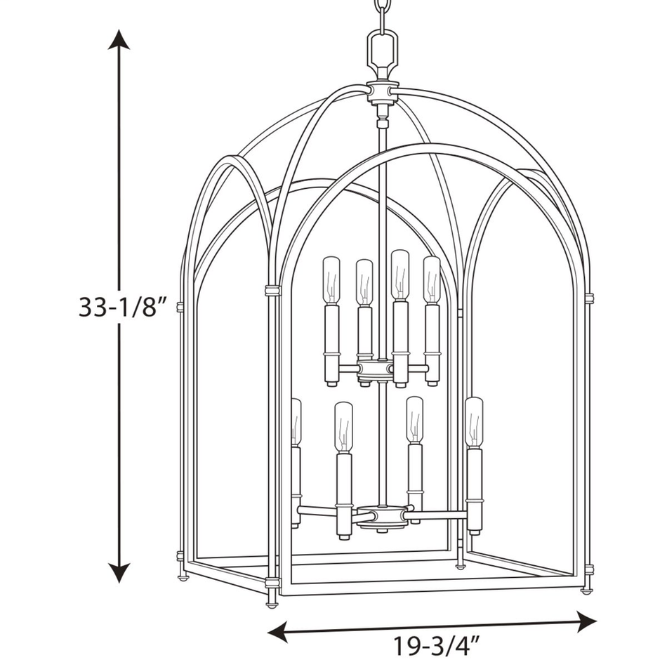 Progress P500040-143 Westfall Collection Eight-light Largel Foyer Pendant by Progress