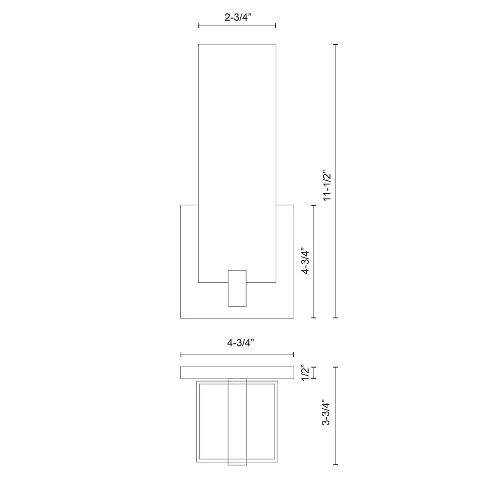 Stratford 12-in Brushed Nickel LED Wall Sconce by KUZCO