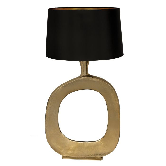 1 LT Table Lamp w/ Gold Finish & Black Textile Exterior w/ Gold Foil Interior Shade