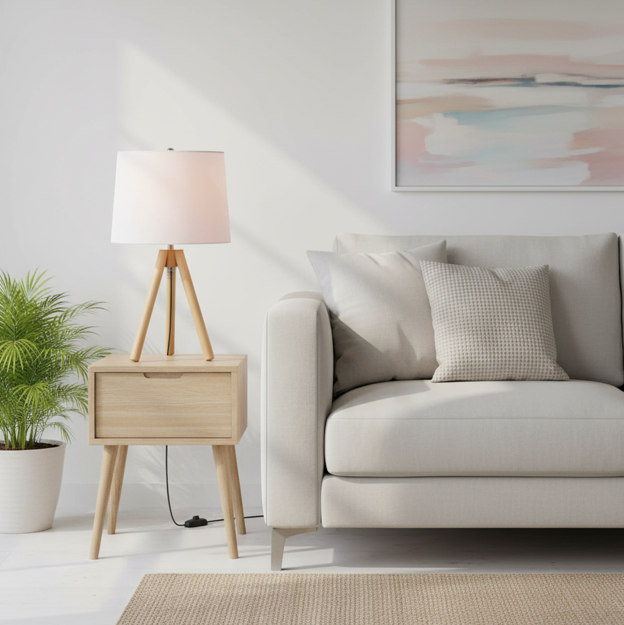 007 TB Modern Table Lamps With Warm LED Light For Living Room Bedroom Desk Office Decor by Kandil