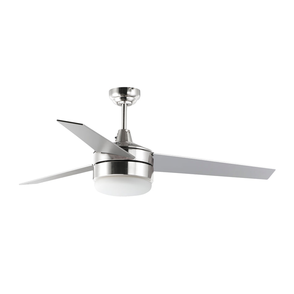 Trio 52" Nickel Fan LED 2-Light SV/BK Blades