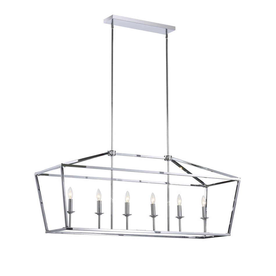 Avista Stratford Linear Chandelier 6-Light Chrome