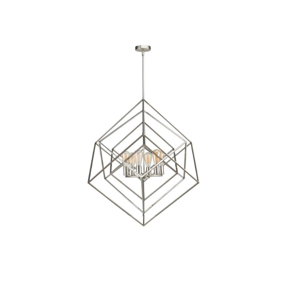Avista Geometric 30" Chandelier Brushed Nickel