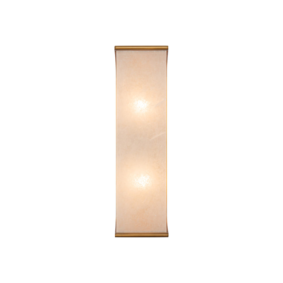 Abbott 15-in Vintage Brass/Alabaster 2 Lights Wall/Vanity by ALORA