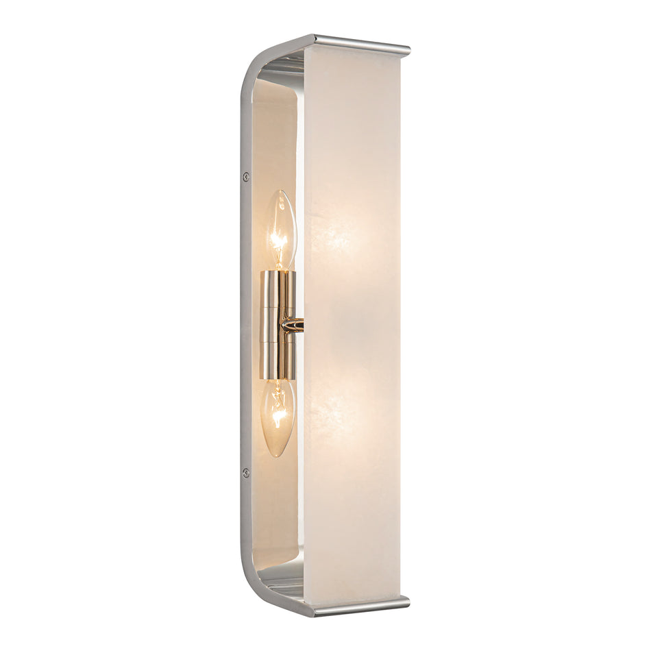 Abbott 19-in Polished Nickel/Alabaster 2 Lights Wall/Vanity