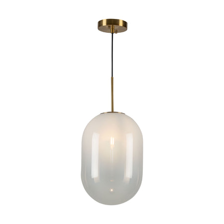 Vita Collection 1-Light Pendant White and Brass