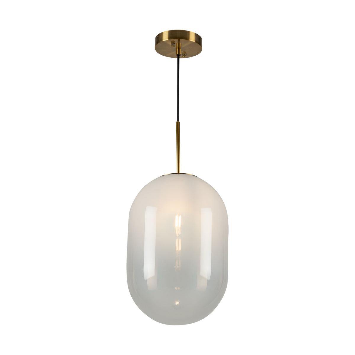 Vita Collection 1-Light Pendant White and Brass