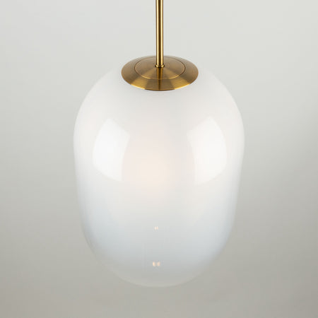 Vita Collection 1-Light Pendant White and Brass