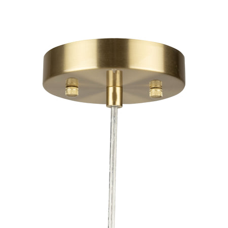 Vita Collection 1-Light Textured Shade Pendant White and Brass