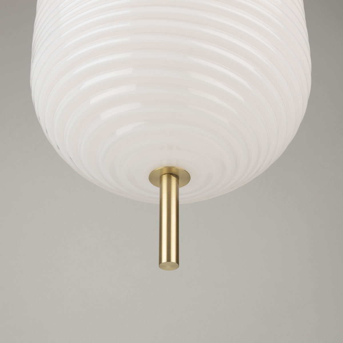 Vita Collection 1-Light Textured Shade Pendant White and Brass