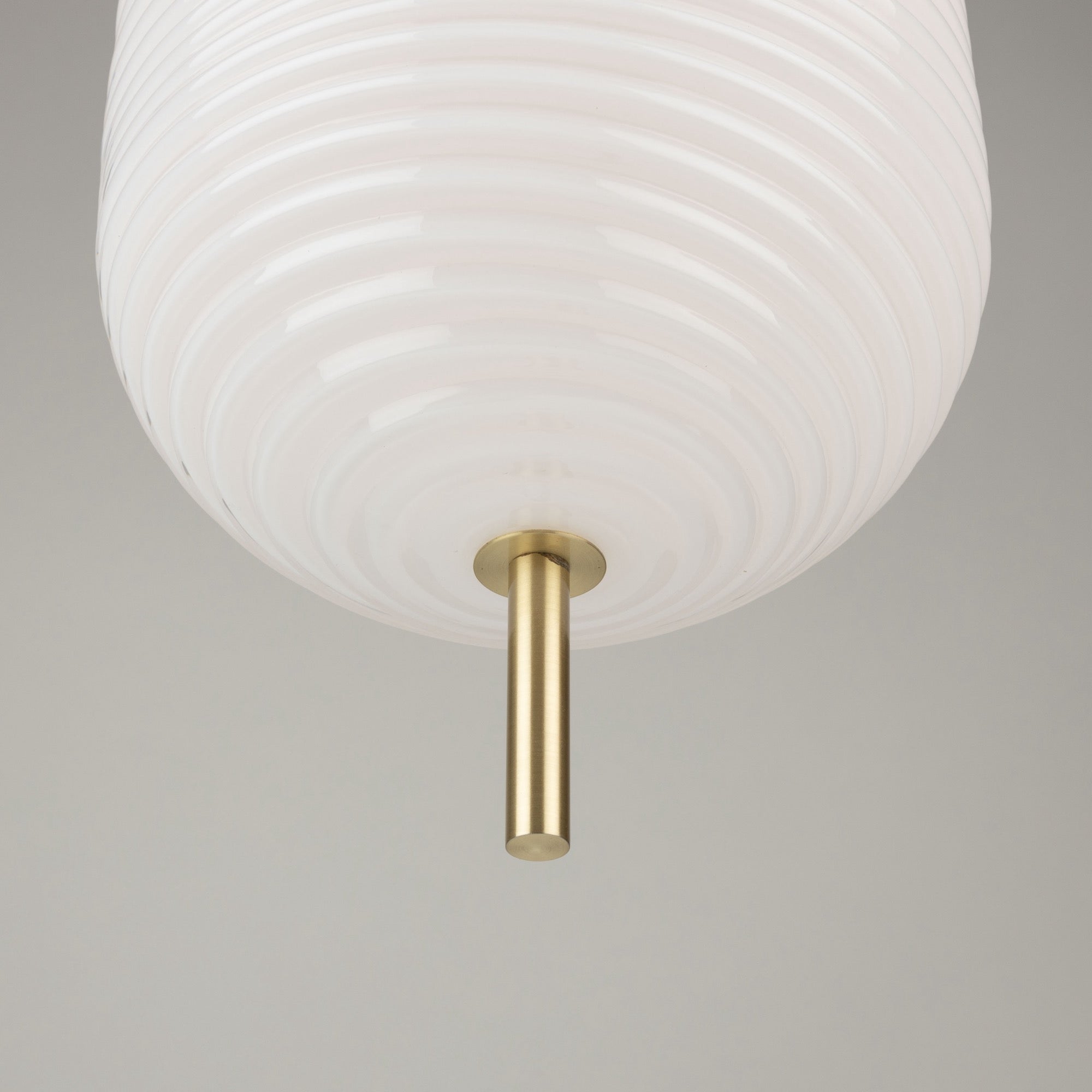 Vita Collection 1-Light Textured Shade Pendant White and Brass