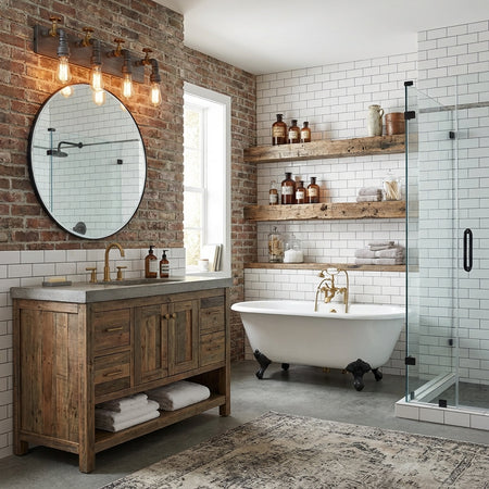 24" Vintage American Industrial Wall 4 Light in Brass by Artcraft