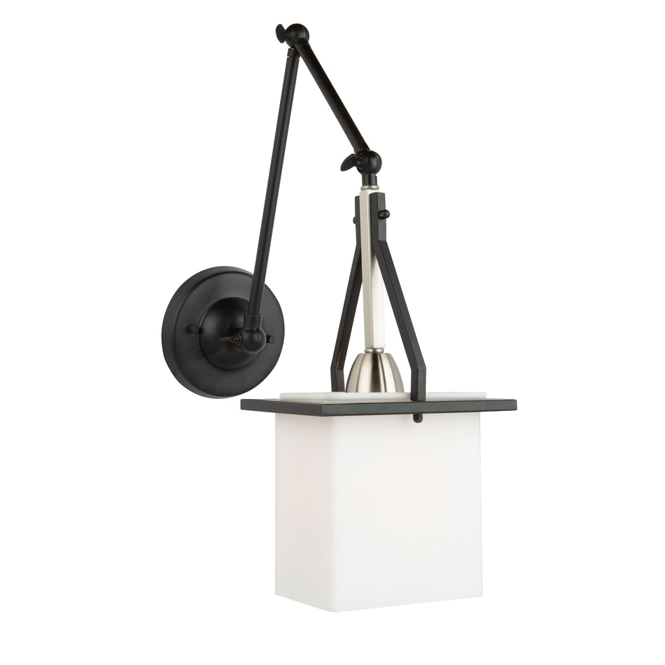 Brydon 1 Light Sconce/Pendant Black and Brushed Nickel (Rectangular Glasswre)