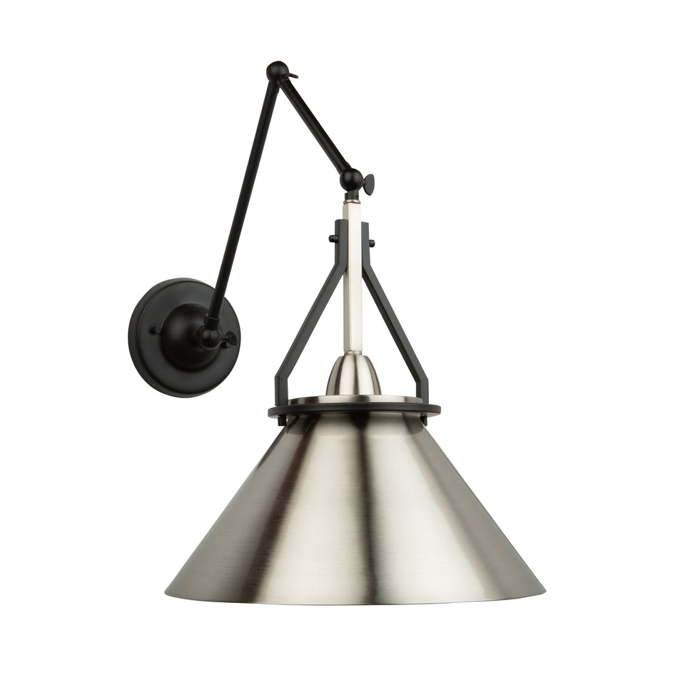 Brydon 1 Light Sconce/Pendant Black and Brushed Nickel