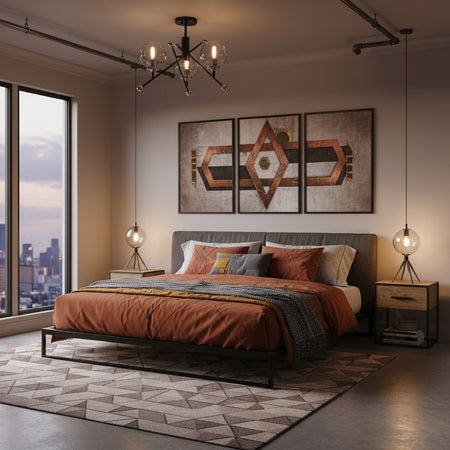 Vero Modo 3-Lights Semi-Flush Mount in Matte Black and Chrome by Artcraft