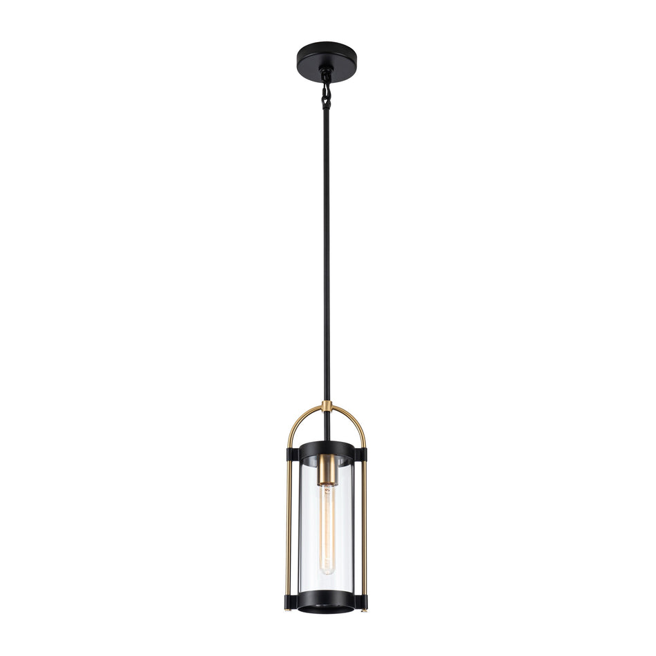 Bonita Collection 1-Light Pendant Black and Brushed Brass