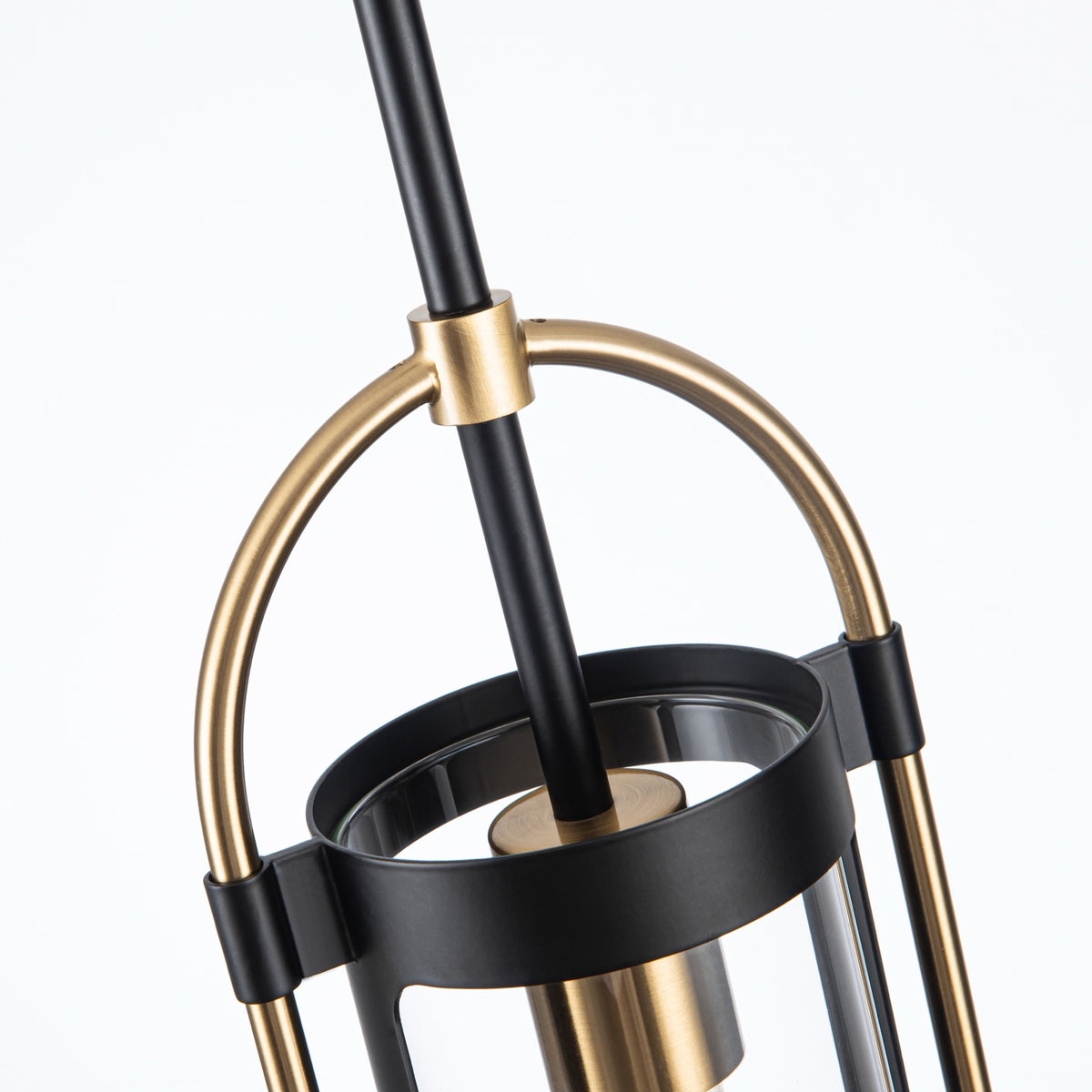 Bonita Collection 1-Light Pendant Black and Brushed Brass