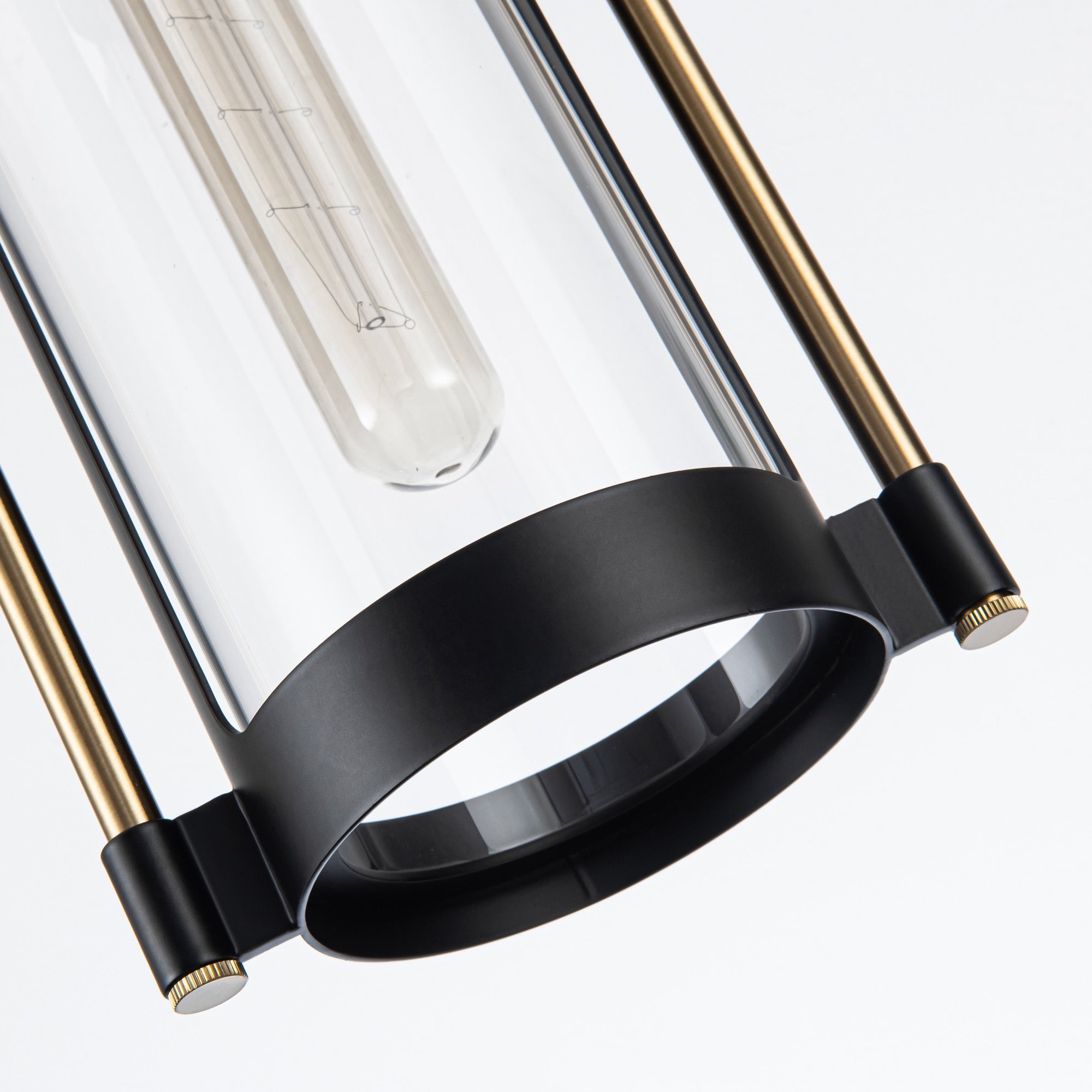 Bonita Collection 1-Light Pendant Black and Brushed Brass