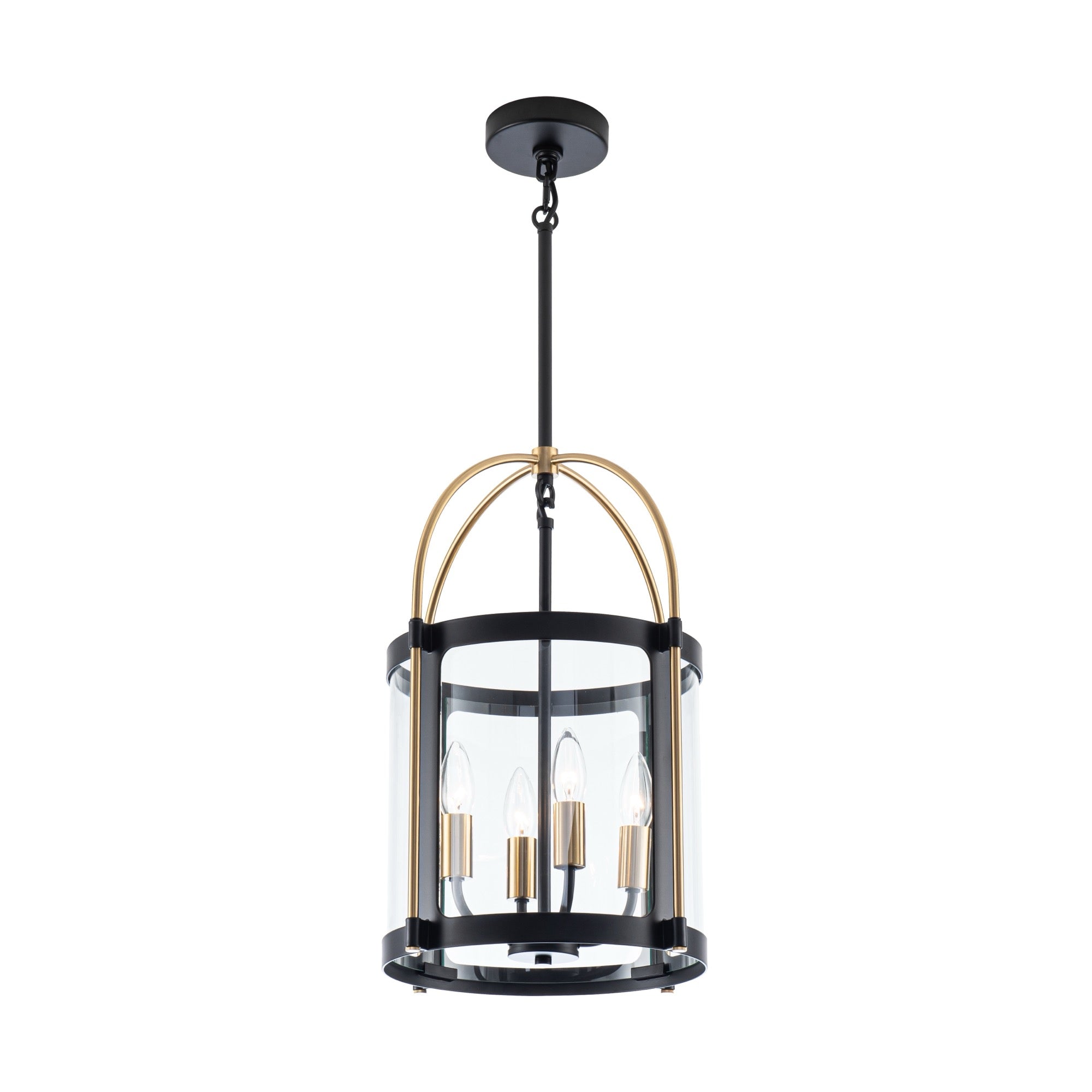 Bonita Collection 4-Light 13" Pendant Black and Brushed Brass
