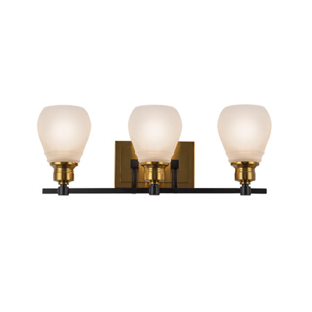 Nelson Collection 3-Light Bathroom Brass & Black