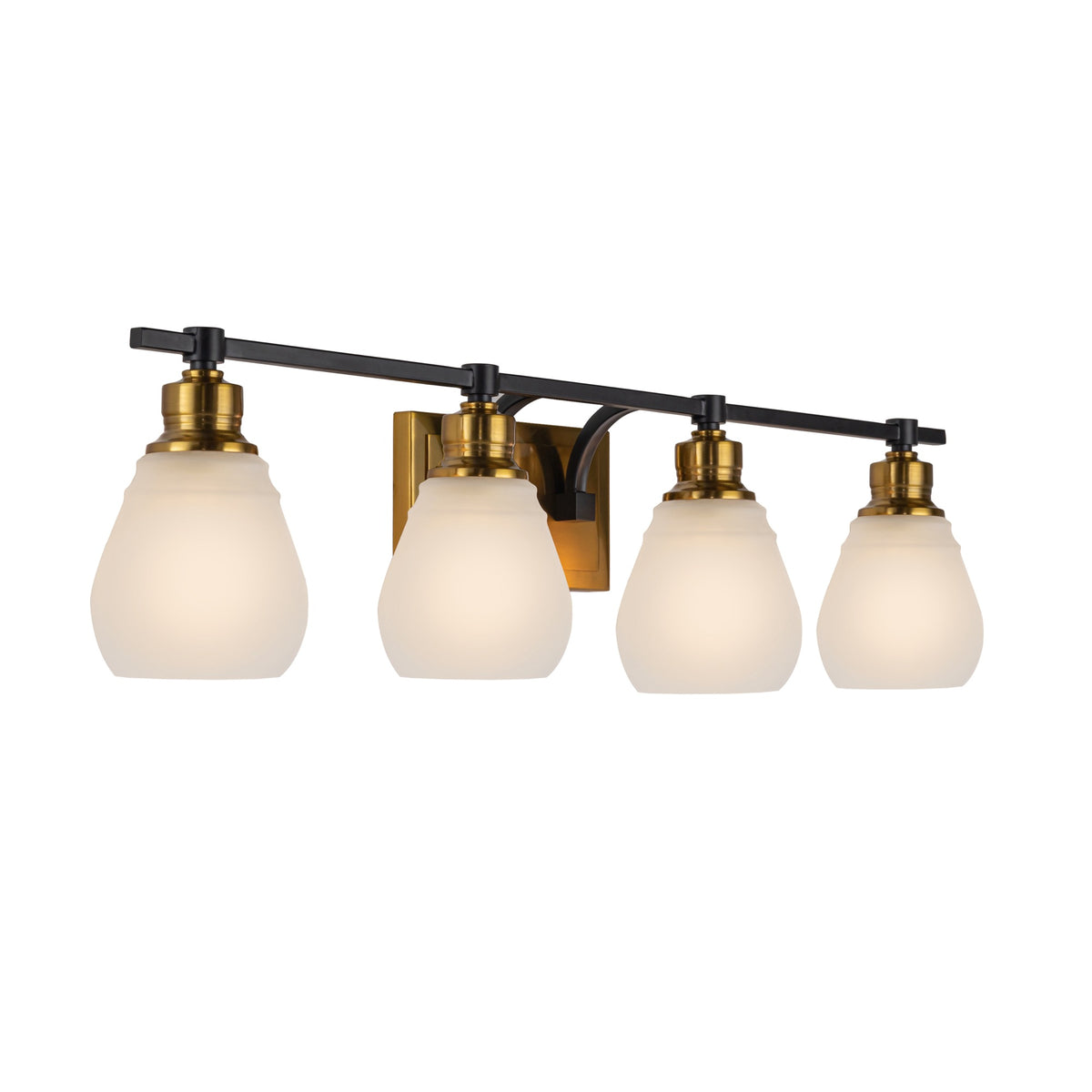Nelson Collection 4-Light Bathroom Brass & Black